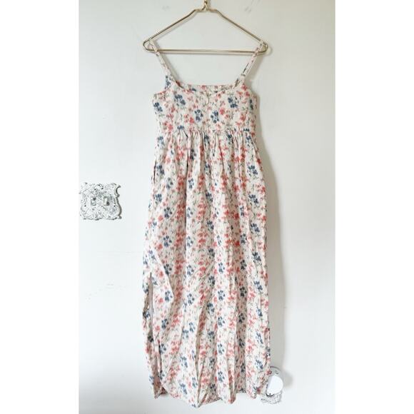 Rebecca Taylor Emma Off White Coral and Blue Floral Midi Dress Sundress 2 - Picture 4 of 12